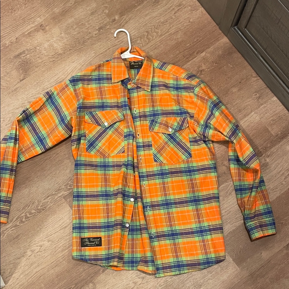 Orange Plaid Men's Shirt